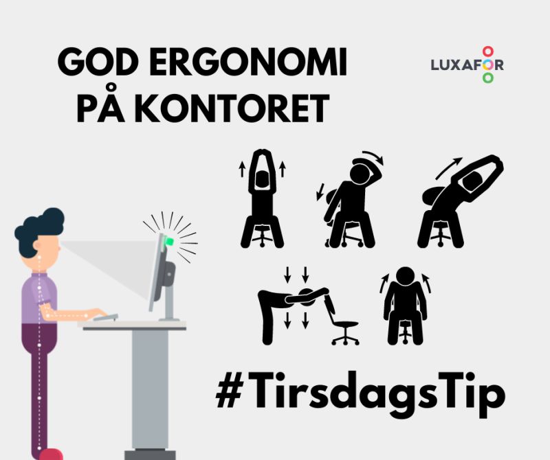 Forrige #TirsdagsTip handlede om det psykiske arbejdsmiljø – i denne uges #TirsdagsTip vil vi gerne sætte lidt fokus på det fysiske arbejdsmiljø 🧑‍💻