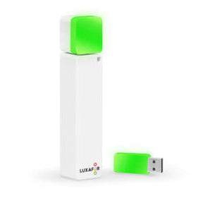 Luxafor Bluetooth Busylight med dongle hvit, lyser grønt uten bakgrunn