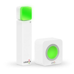 Luxafor Switch Busylight hvitt lyser grønnt med Cube